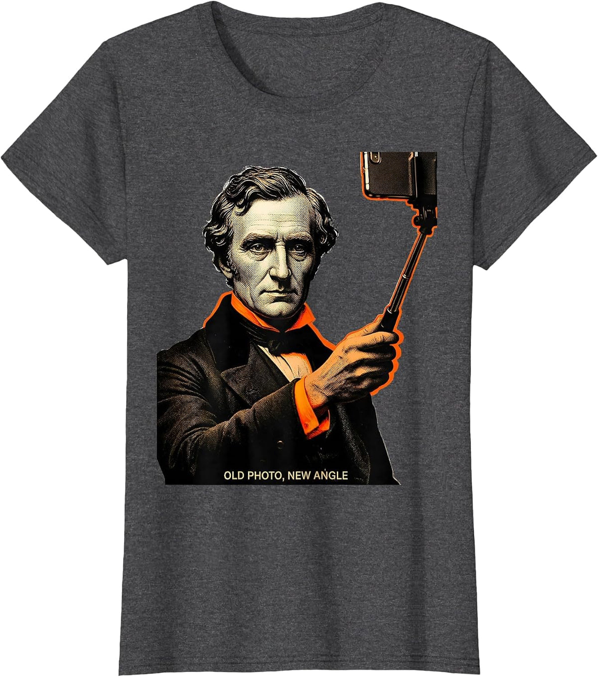 Women's Old Photo New Angle Funny Artist Painter Art Student Humor T-Shirt - Dark Heather Grey