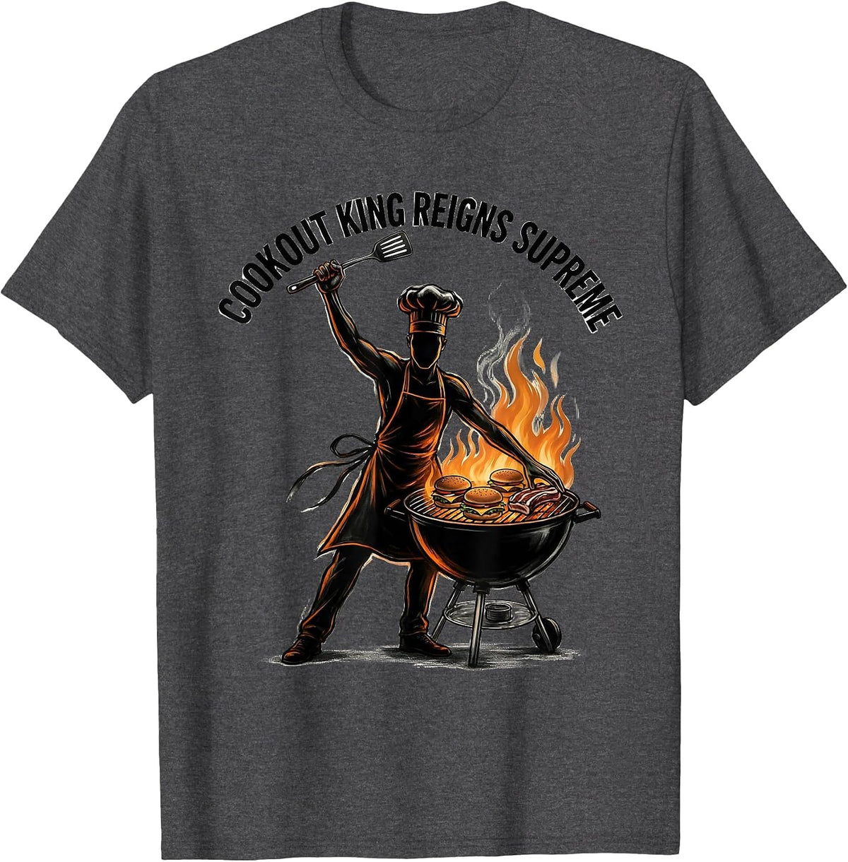 Cookout King Labor Day Celebration Feast Design T-Shirt - Dark Heather Grey