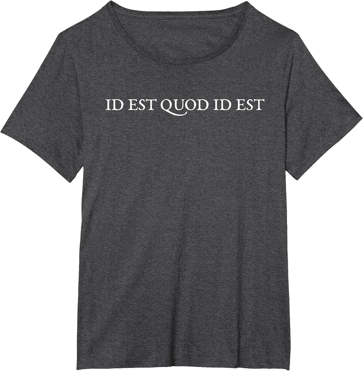 ID EST Quod ID EST - Horizontal Text T-Shirt - Dark Heather Grey