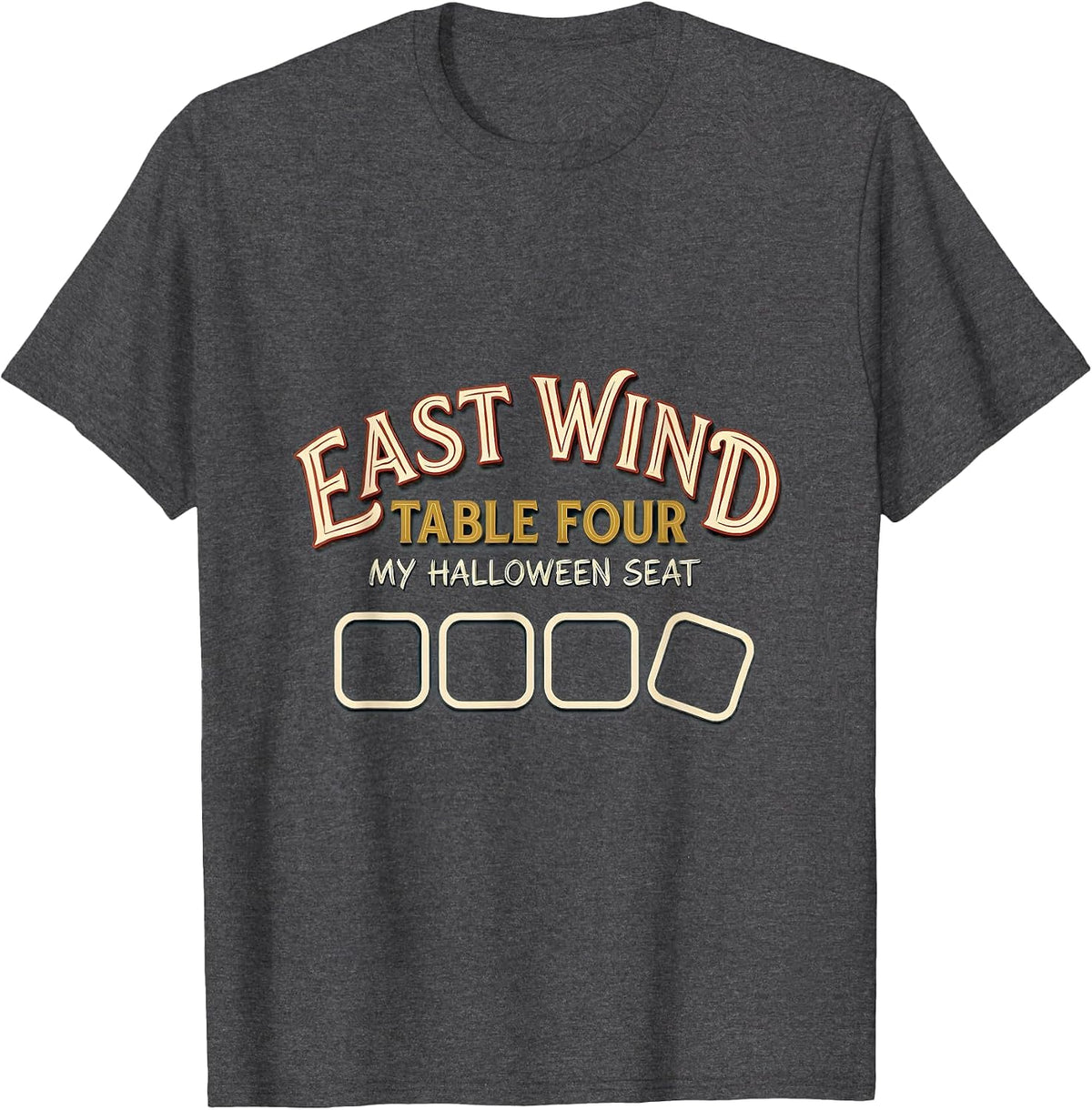 East Wind, Table Four My Halloween Seat Mahjong T-Shirt - Dark Heather Grey