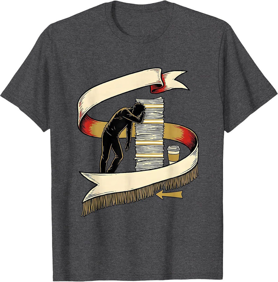 Men's Finish Line Sash Theater Kid Musical Theatre Performer Humor T-Shirt - Dark Heather Grey
