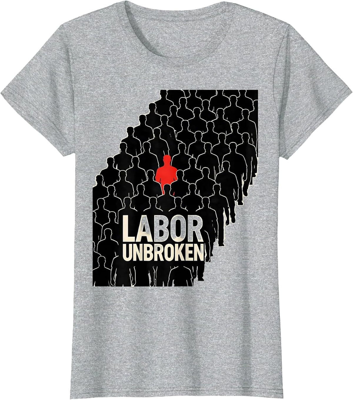 Labor Unbroken Constructivist Union Worker Solidarity Pride T-Shirt - Heather Grey