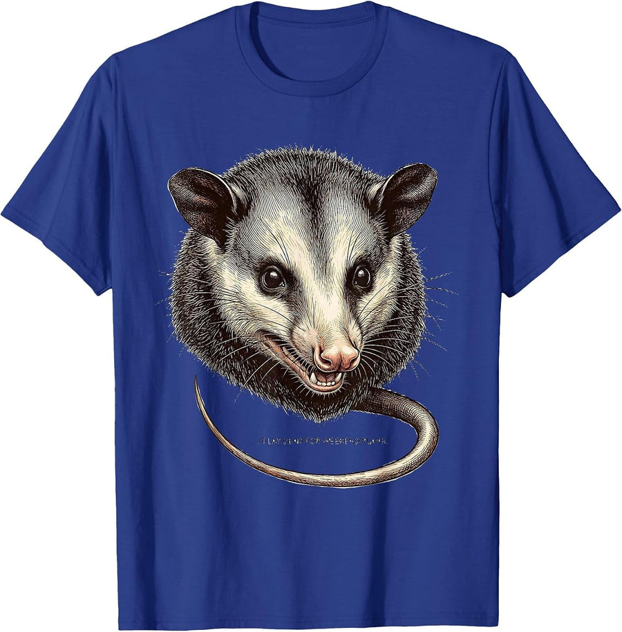 I Play Dead For Weekend Plans Funny Opossum Meme Animal T-Shirt - Royal Blue