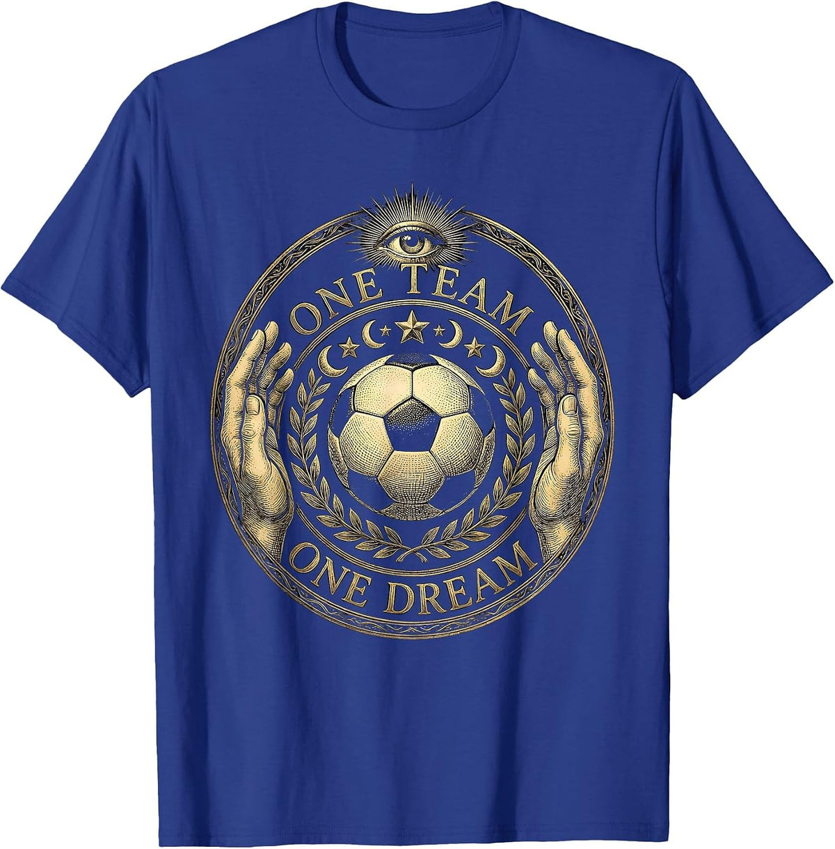 Men's One Team One Dream Soccer Graphic Design T-Shirt - Royal Blue