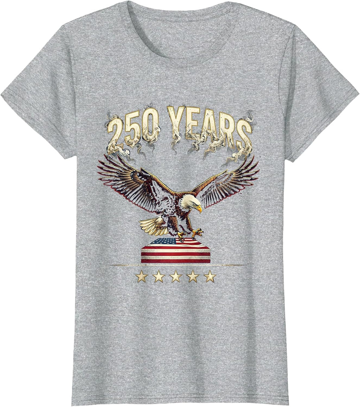 250 YEARS Patriotic Eagle and Flag 250th Anniversary USA T-Shirt - Heather Grey