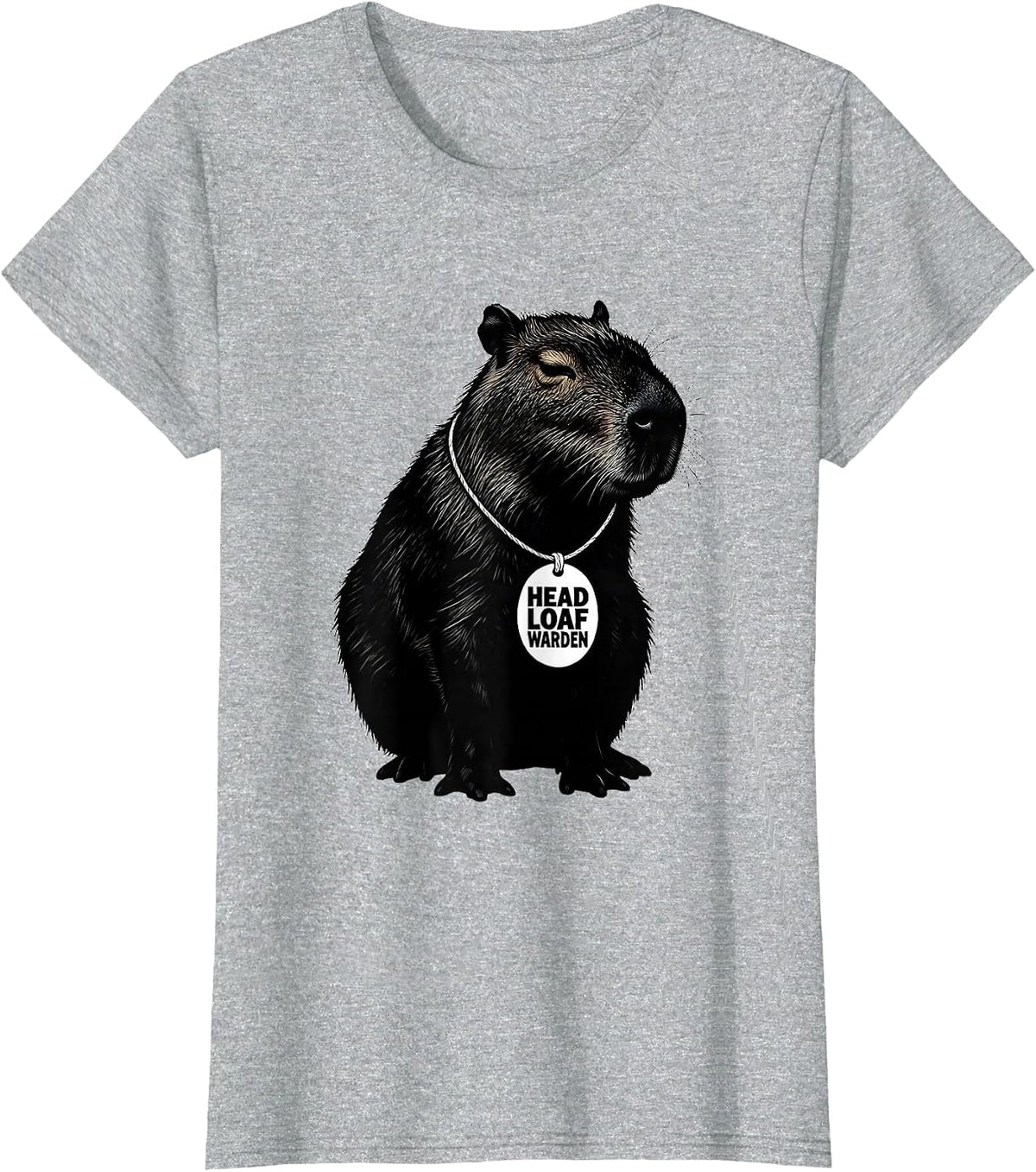 Capybara Head Loaf Warden Funny Gamer Capybara Meme T-Shirt - Heather Grey
