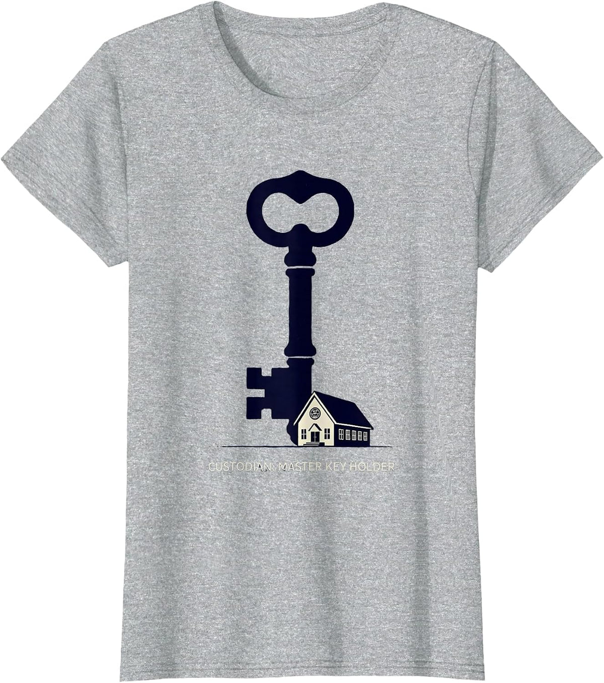 Custodian: Master Key Holder Funny School Custodian T-Shirt - Heather Grey