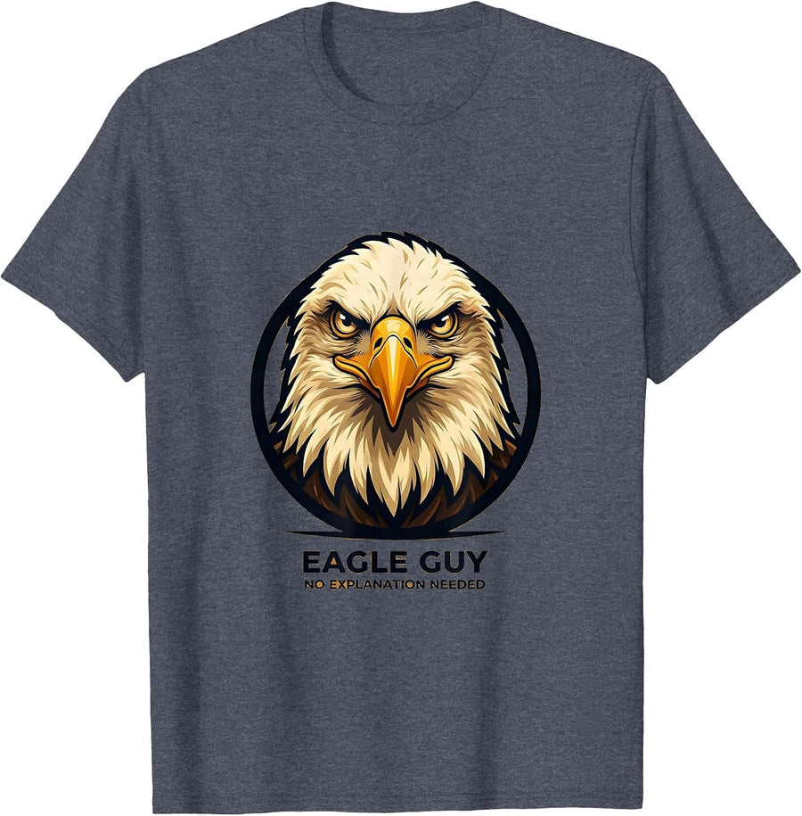 Eagle Guy No Explanation Needed Mascot Logo Faith Gift T-Shirt - Heather Blue
