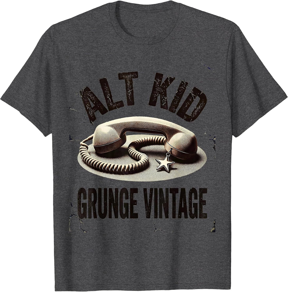 Men's Alt Kid Grunge Vintage Y2K Alt Aesthetic Graphic T-Shirt - Dark Heather Grey