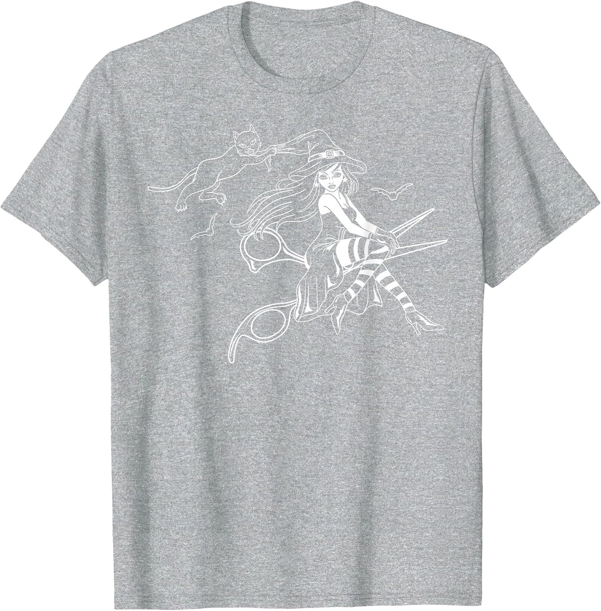 Scissors Hairdresser Witch Cute Halloween Hair Salon Team T-Shirt - Heather Grey