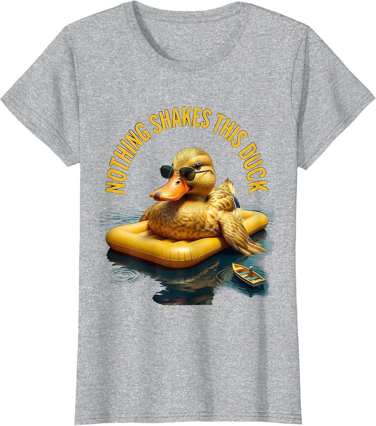 Women's Nothing Shakes This Duck Funny Duck Sunglasses Novelty Gift T-Shirt - Heather Grey