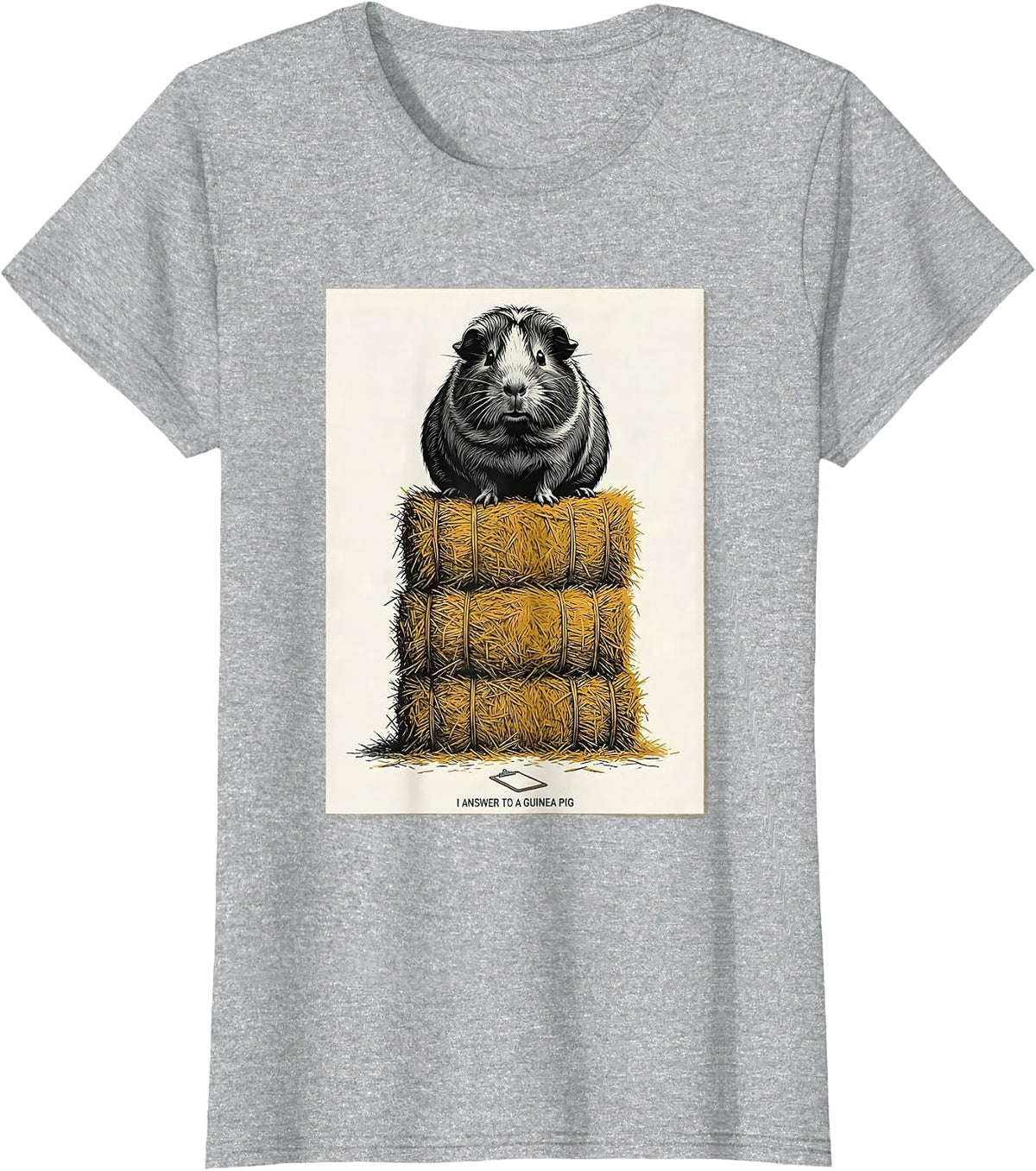I Answer To A Guinea Pig Funny Guinea Pig Lover Pet Owner T-Shirt - Heather Grey
