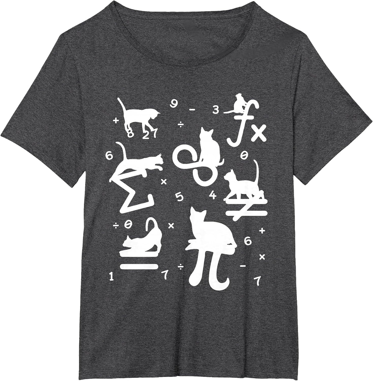 Math Teachers Outfit for Mathematician Mathematics Cat Math T-Shirt - Dark Heather Grey