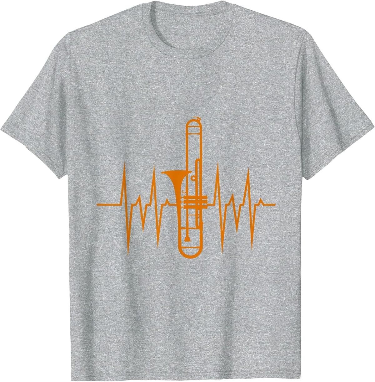 Heartbeat Trombonist - Trombone T-Shirt - Heather Grey