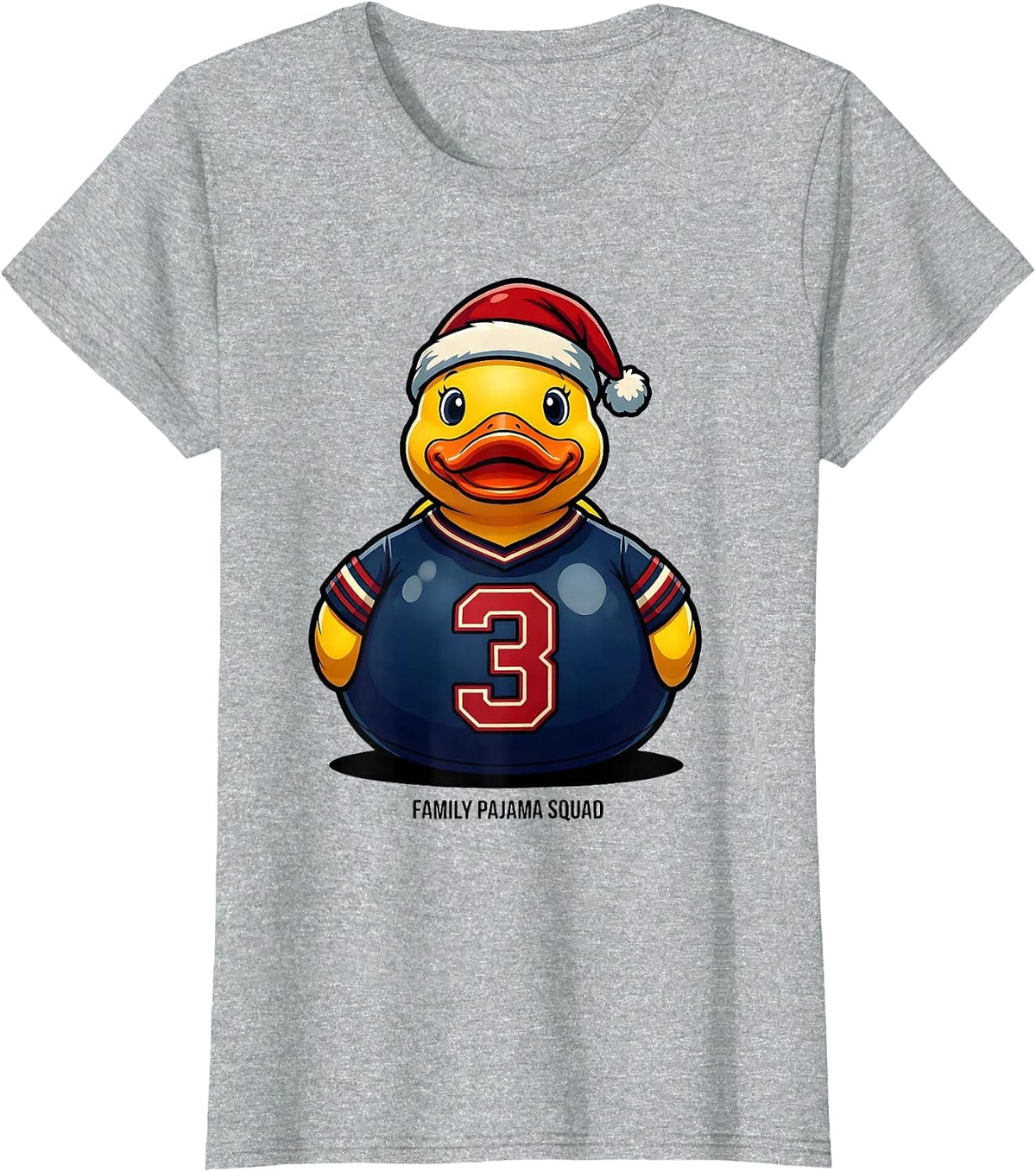 Women's Family Pajama Squad Sports Holiday Humor Duck Lover T-Shirt - Heather Grey