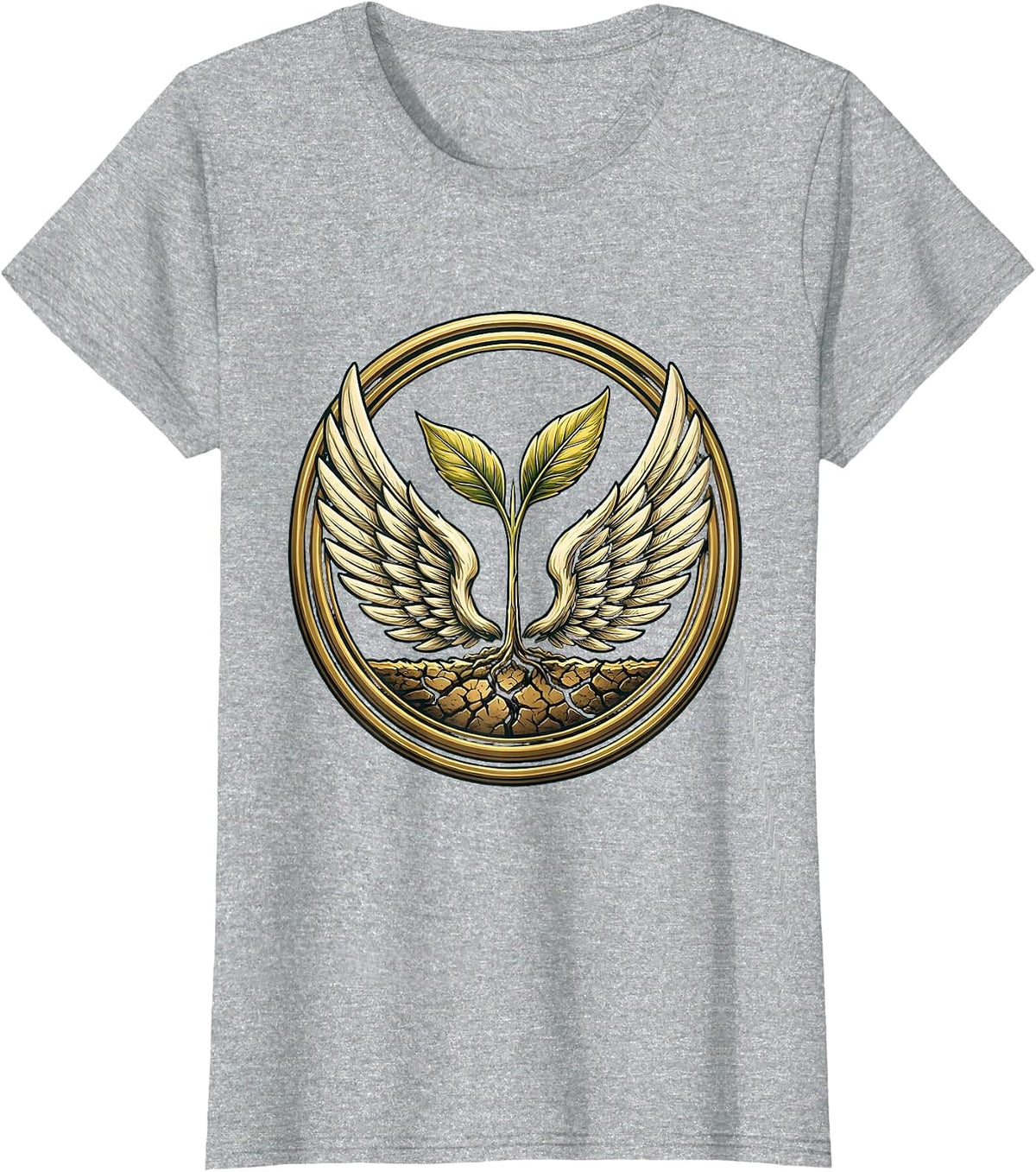 Suicide Prevention Awareness Seedling Sprouting Art T-Shirt - Heather Grey