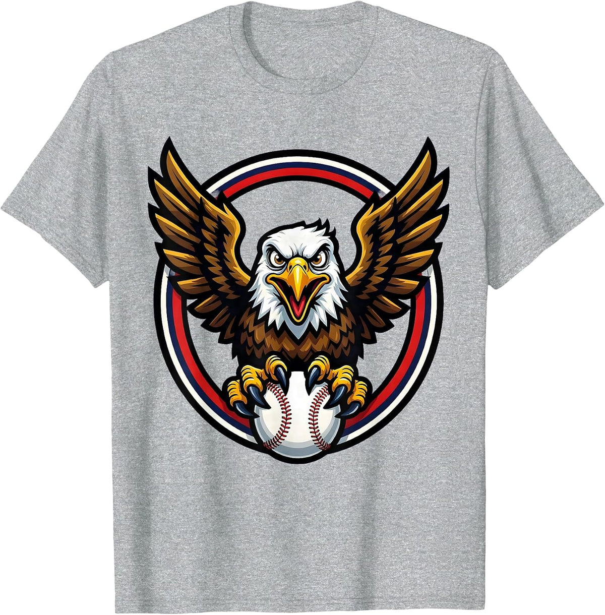 Men's Eagle Carrying Baseball Talons Baseball Graphic T-Shirt - Heather Grey