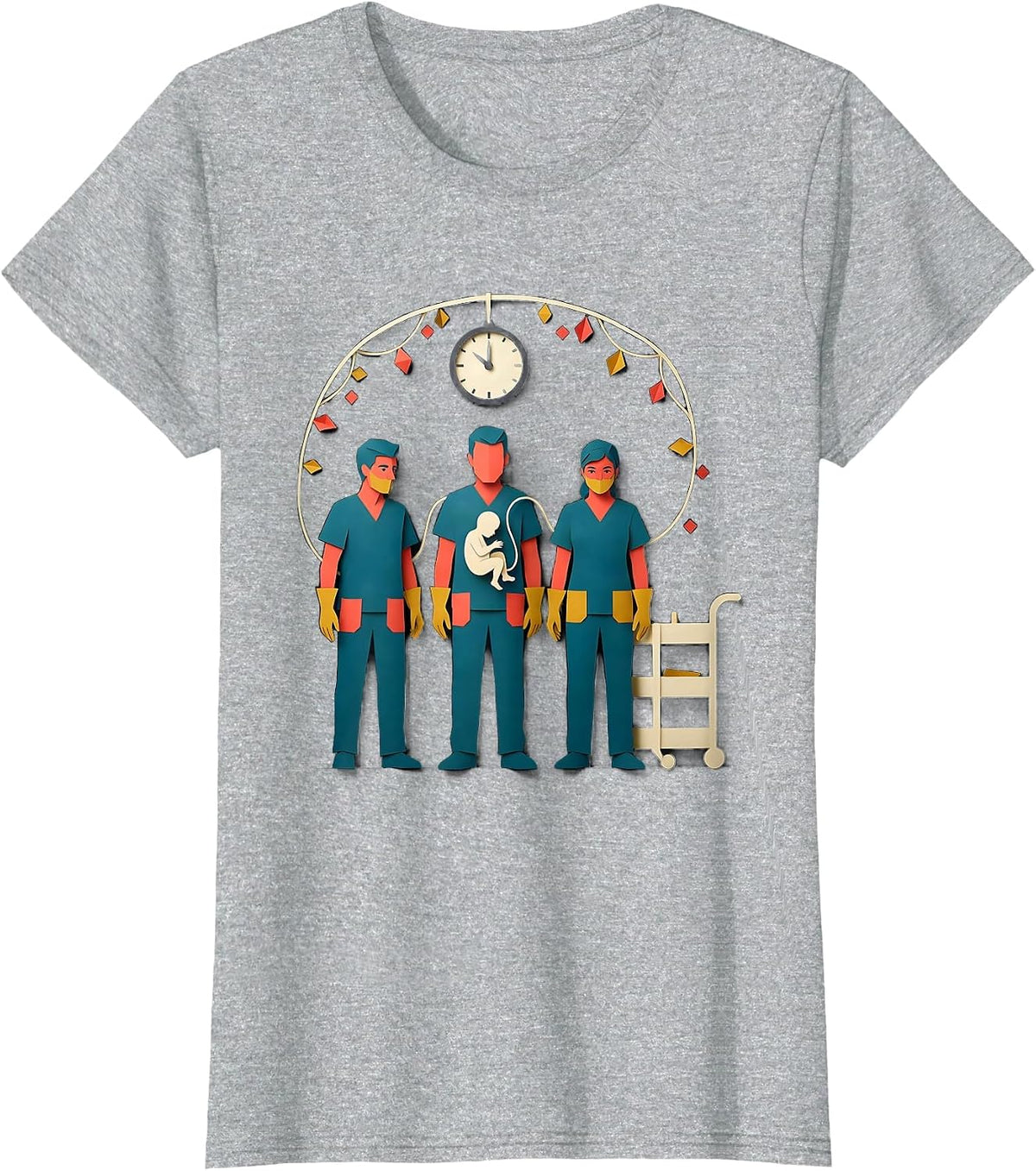 Scrubbed Nurse Crew New Year Eve Party Humor T-Shirt - Heather Grey