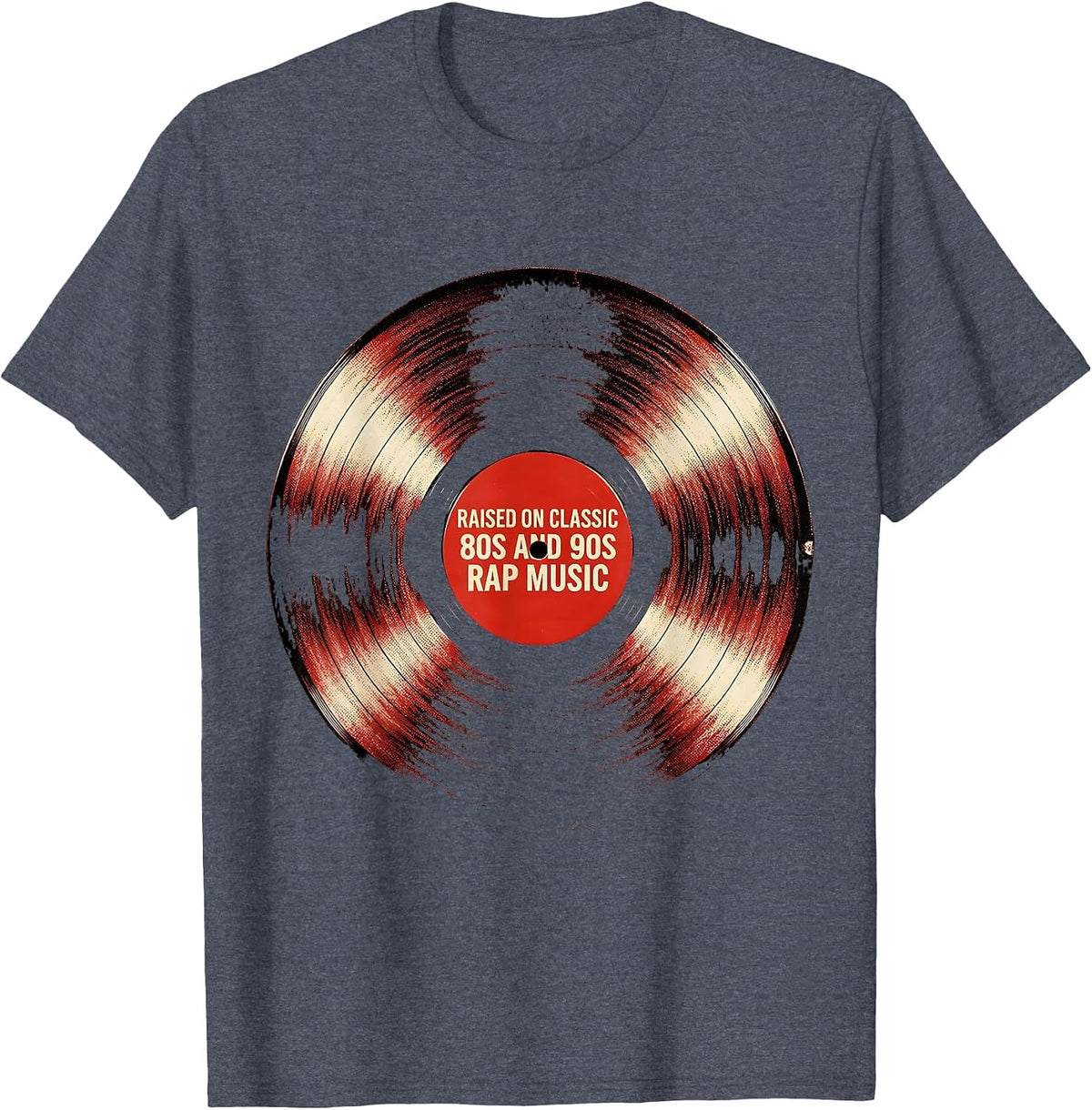 Raised On Classic 80s And 90s Rap Music Retro T-Shirt - Heather Blue