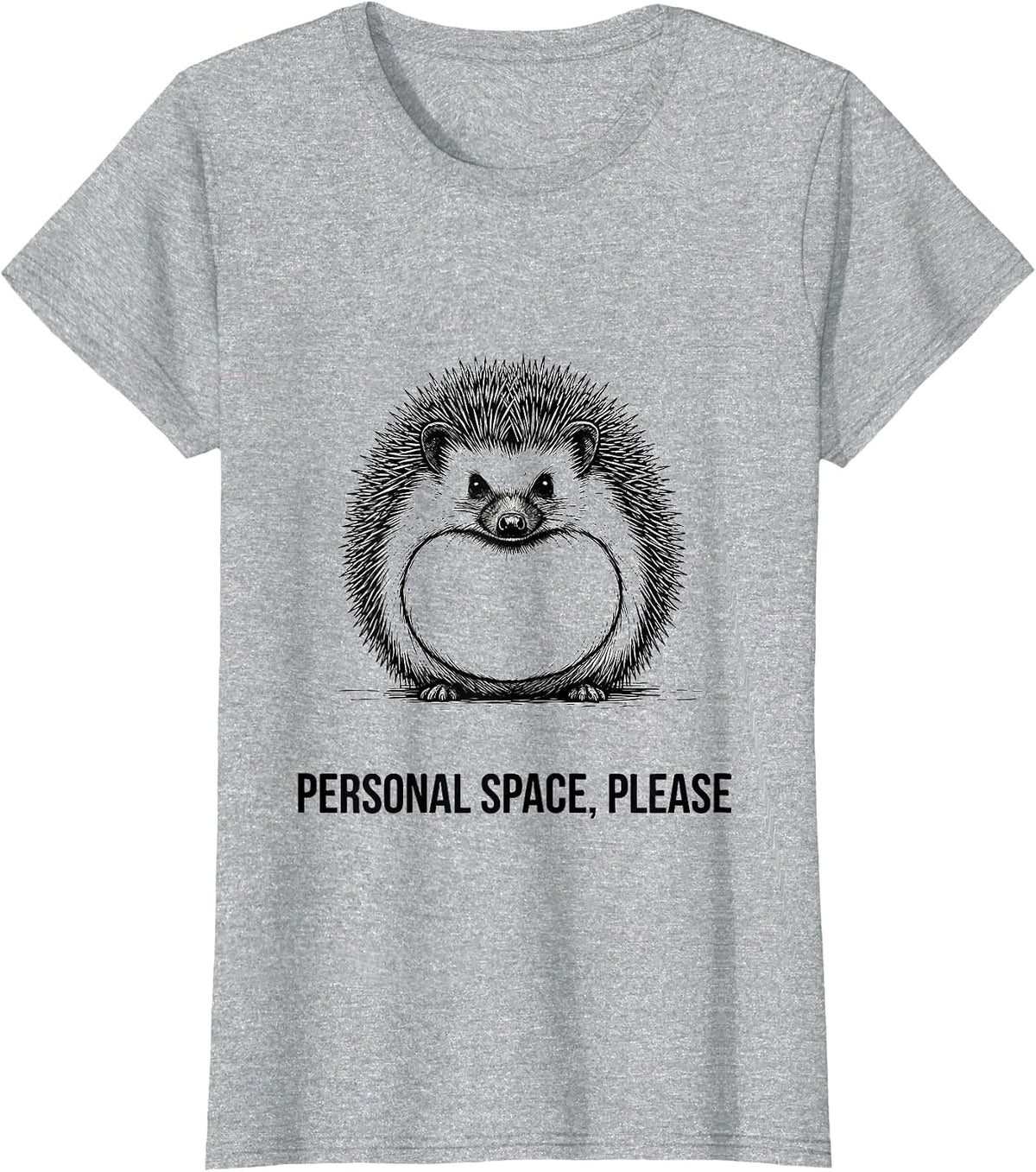 Women's Personal Space Please Funny Hedgehog Lover Gift for Kids T-Shirt - Heather Grey