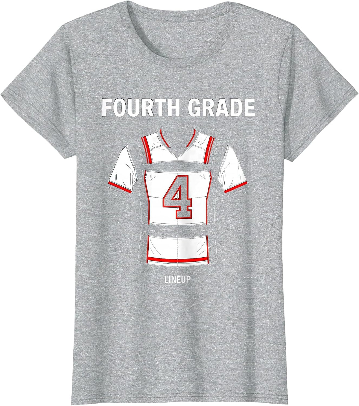 Team 4 Fourth Grade Lineup Exploded View Technical School T-Shirt - Heather Grey