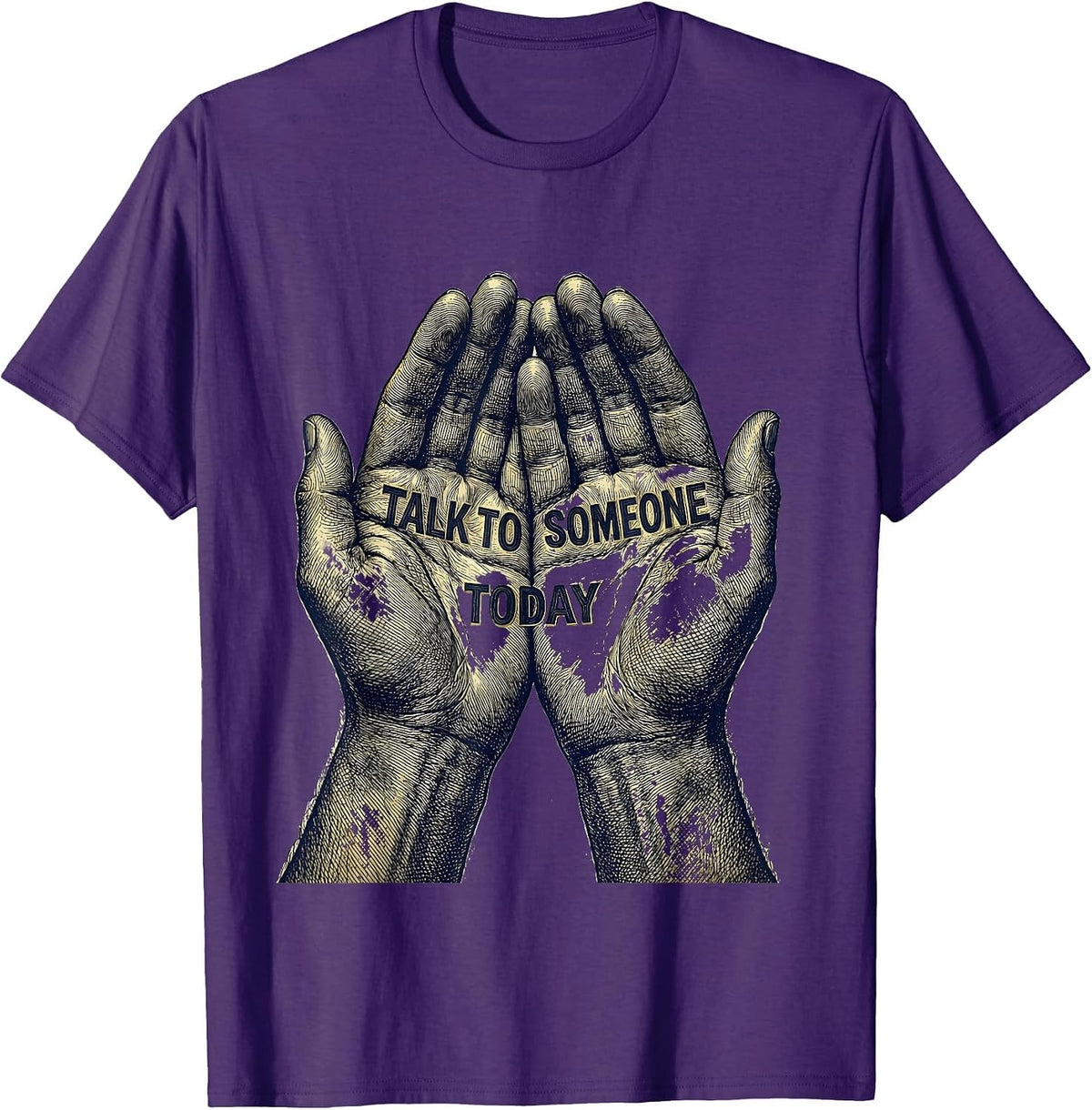 Men's Talk to Someone Today Suicide Awareness Design T-Shirt - Purple