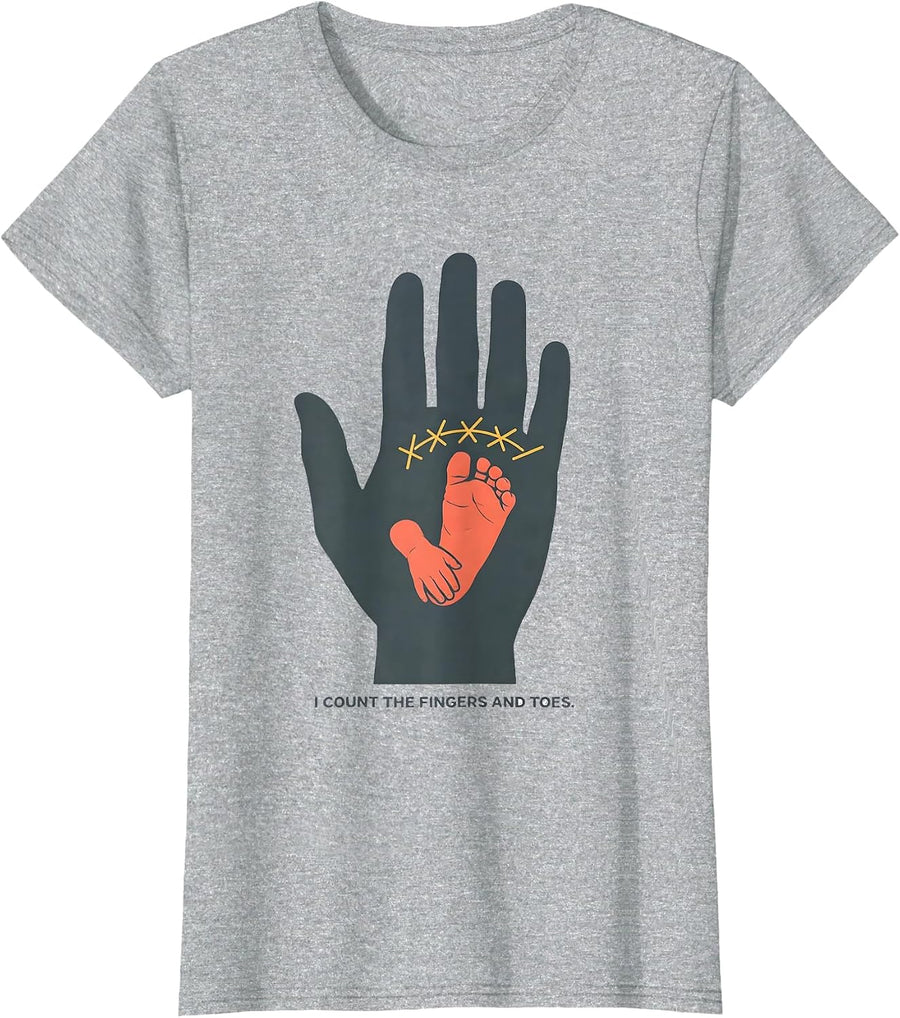 I Count The Fingers And Toes Funny OB GYN Squad Nurse OB T-Shirt - Heather Grey