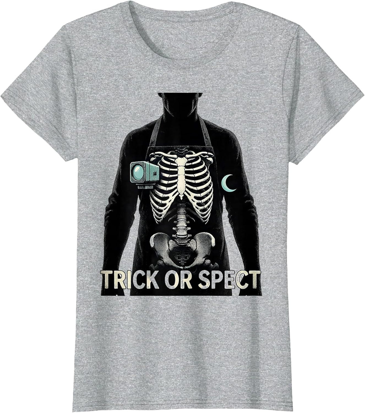 Trick Or SPECT Funny Radiology Tech Halloween Workplace T-Shirt - Heather Grey