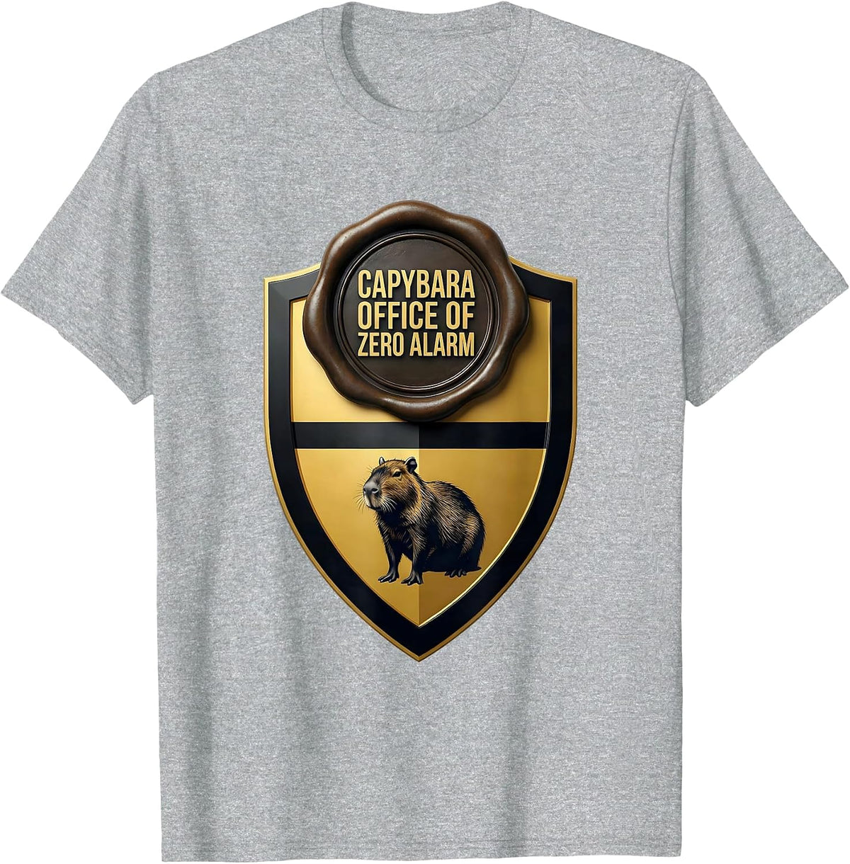 Men's Capybara Office Of Zero Alarm Funny Animal Meme Humor T-Shirt - Heather Grey
