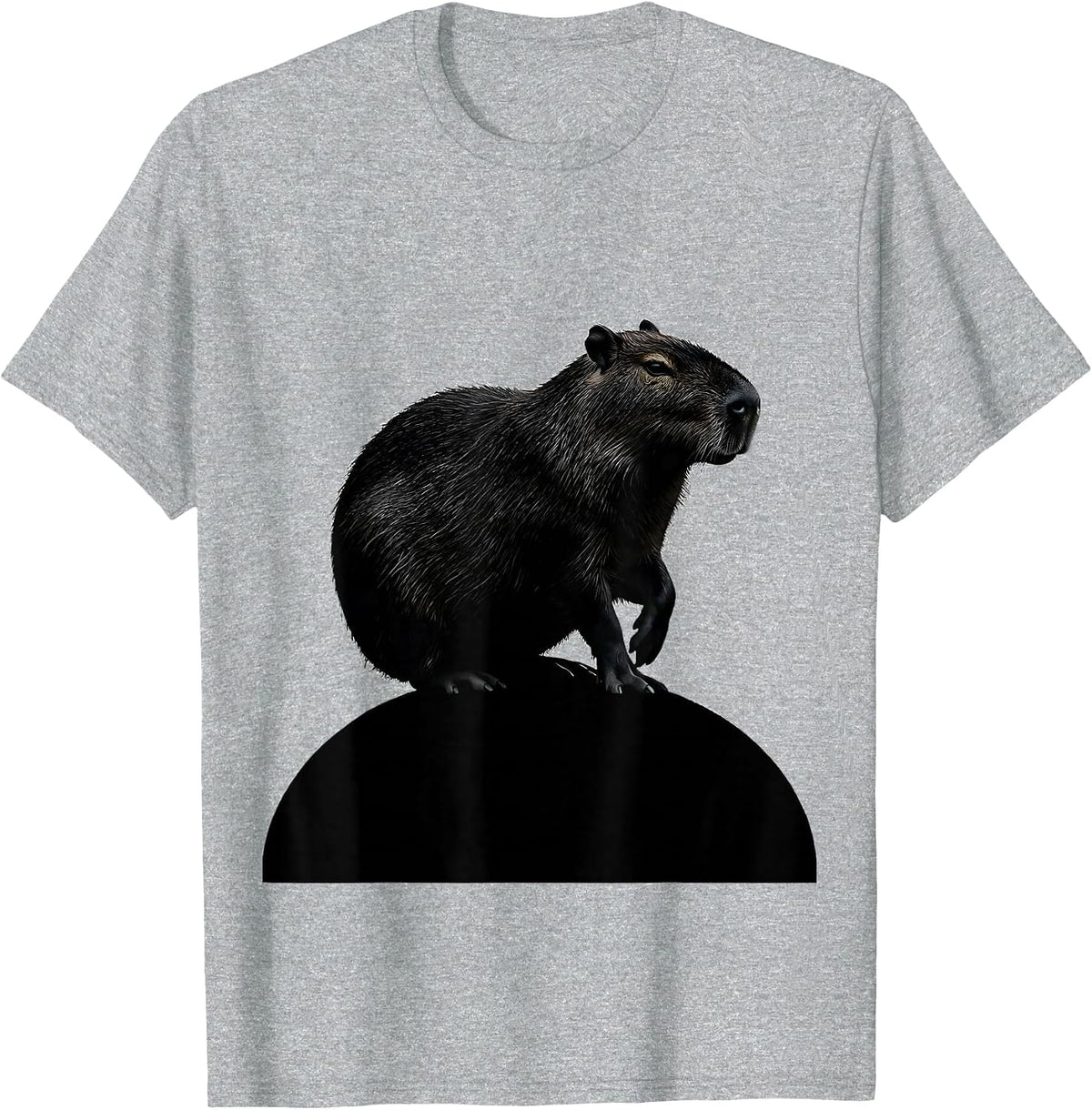 Men's Capybara Silhouette Funny Gamer Meme Humor T-Shirt - Heather Grey