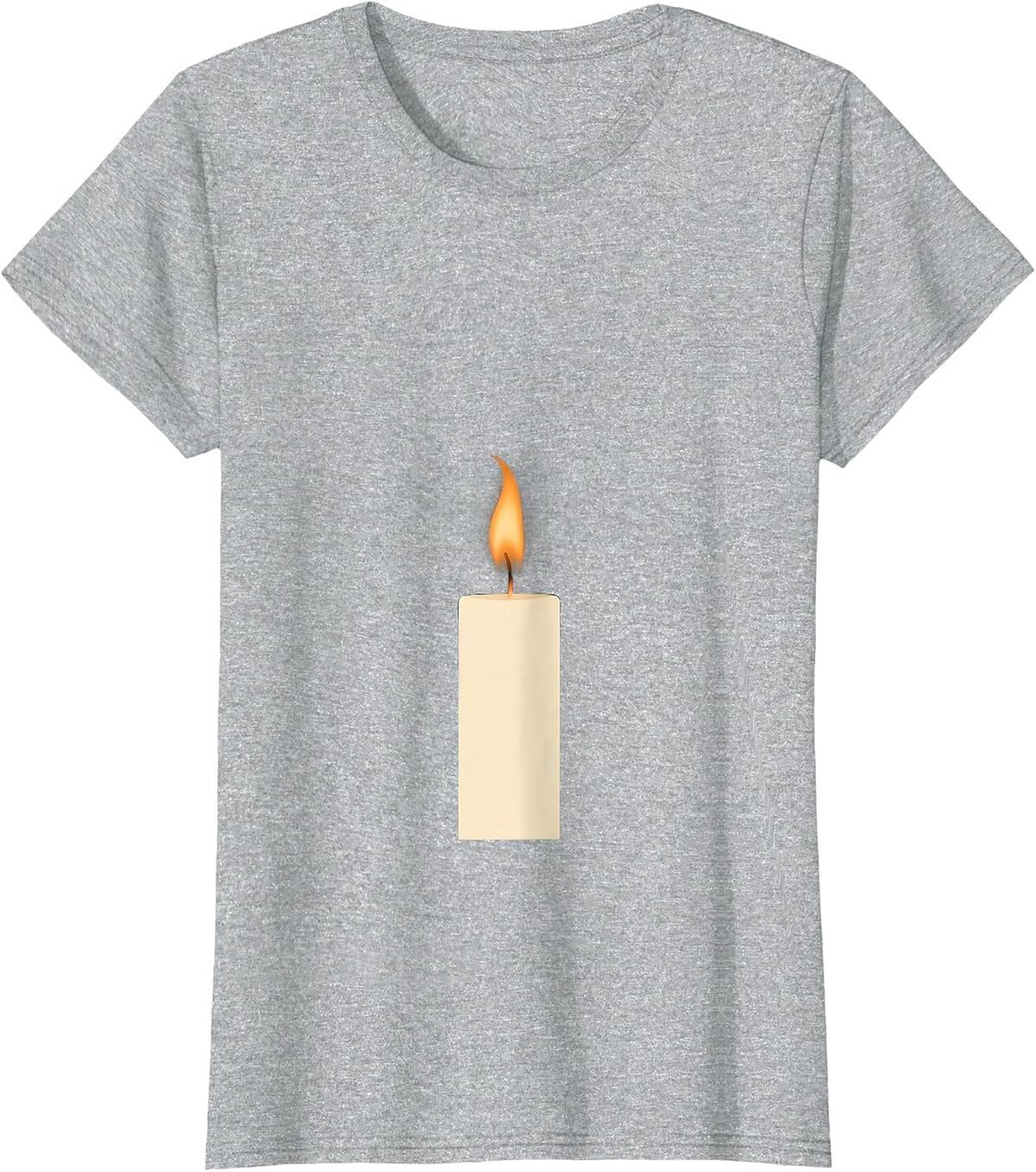 Single Candle Flame Suicide Prevention Awareness T-Shirt - Heather Grey