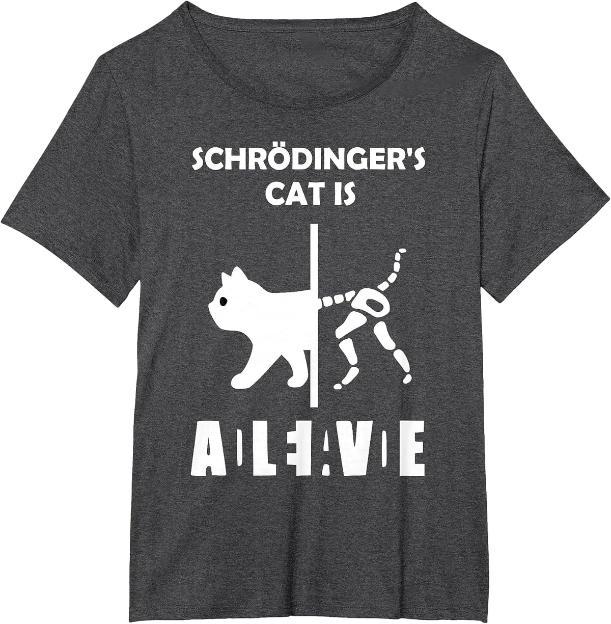 Schrödinger's cat - Dead and Alive - Physics Nerd T-Shirt - Dark Heather Grey