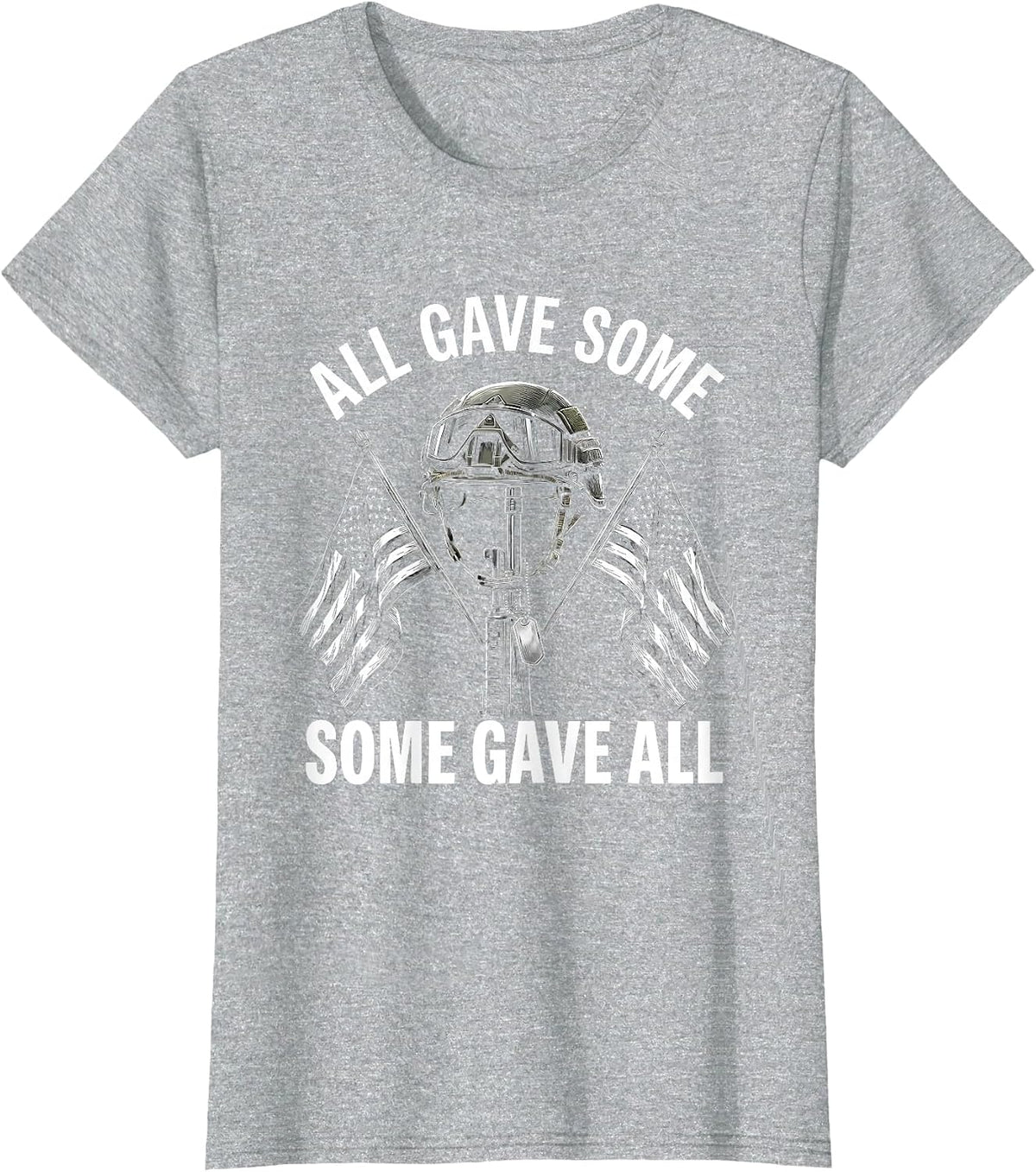 All Gave Some Some Gave All Veteran Design T-Shirt - Heather Grey