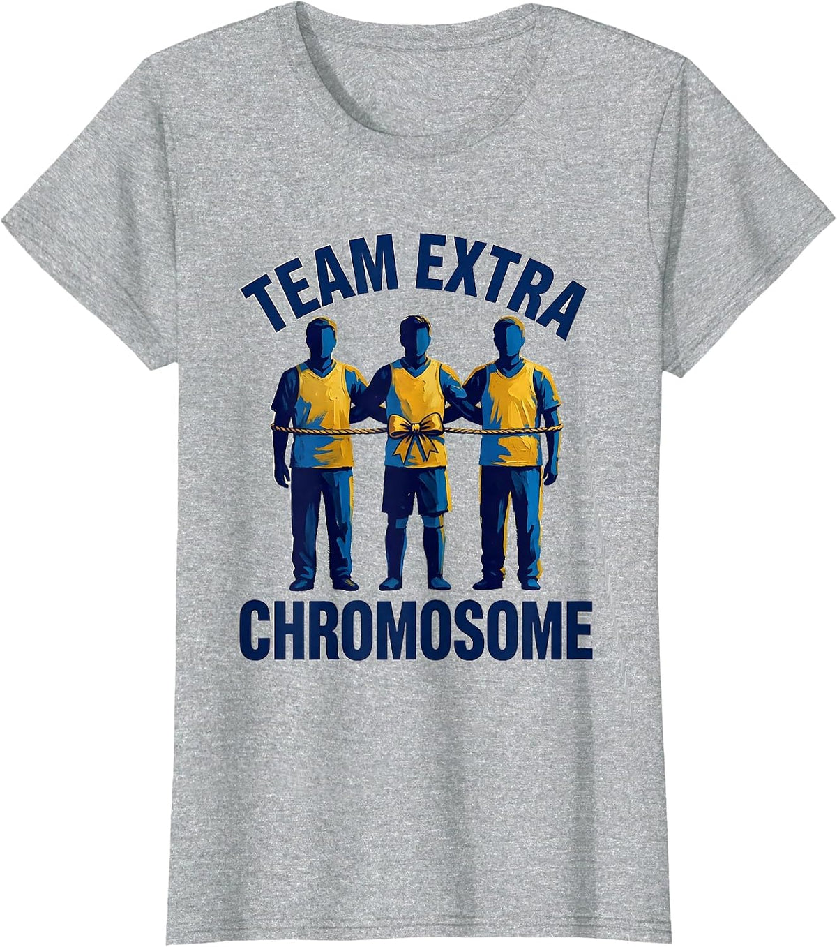 Team Extra Chromosome Uplifting Humor Down Syndrome Pride T-Shirt - Heather Grey