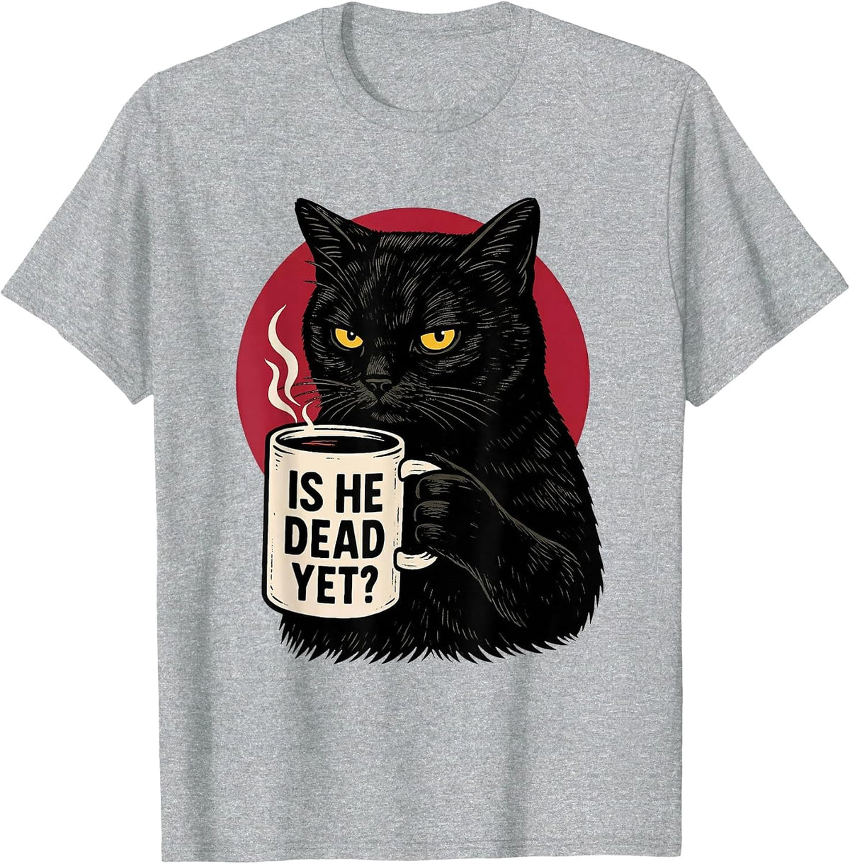 is He Vintage Dead Yet Dark Humor Retro T-Shirt - Heather Grey