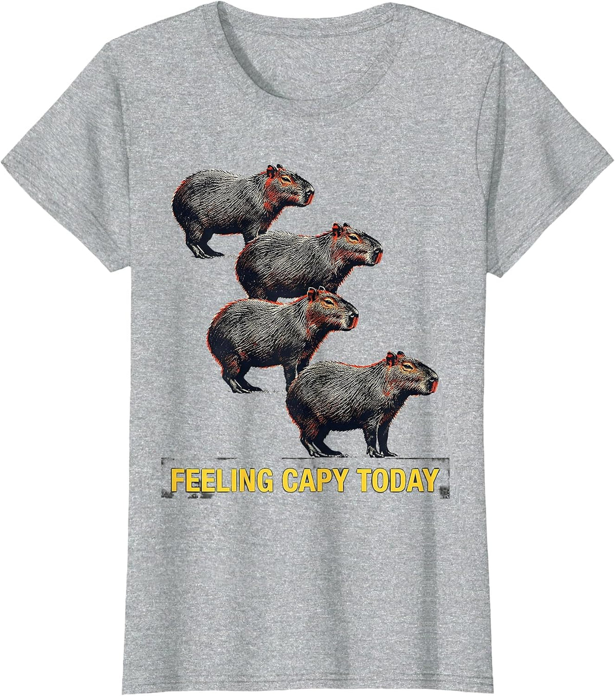 Women's feeling capy today Funny Capybara Meme Gamer Kawaii Humor T-Shirt - Heather Grey