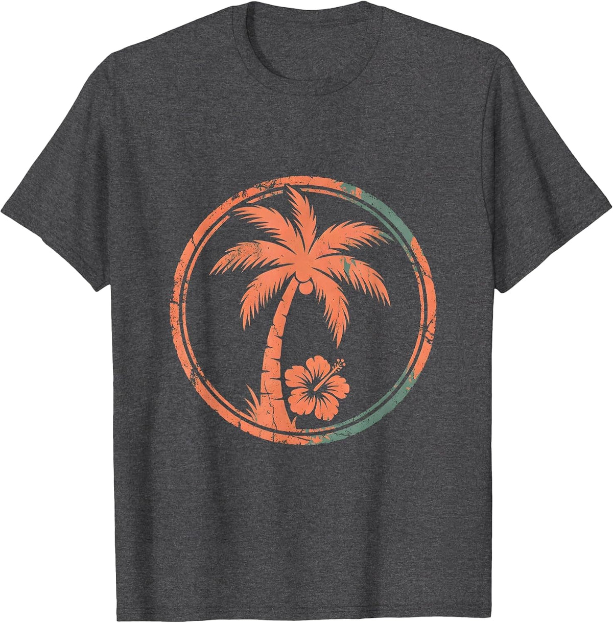 Men's Surfer Silhouette Curling Ocean Wave Graphic T-Shirt - Dark Heather Grey