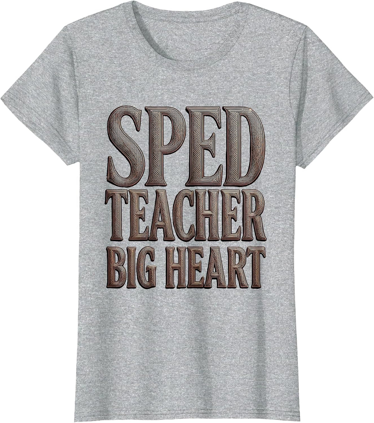 Sped Teacher Big Heart Special Education Design T-Shirt - Heather Grey