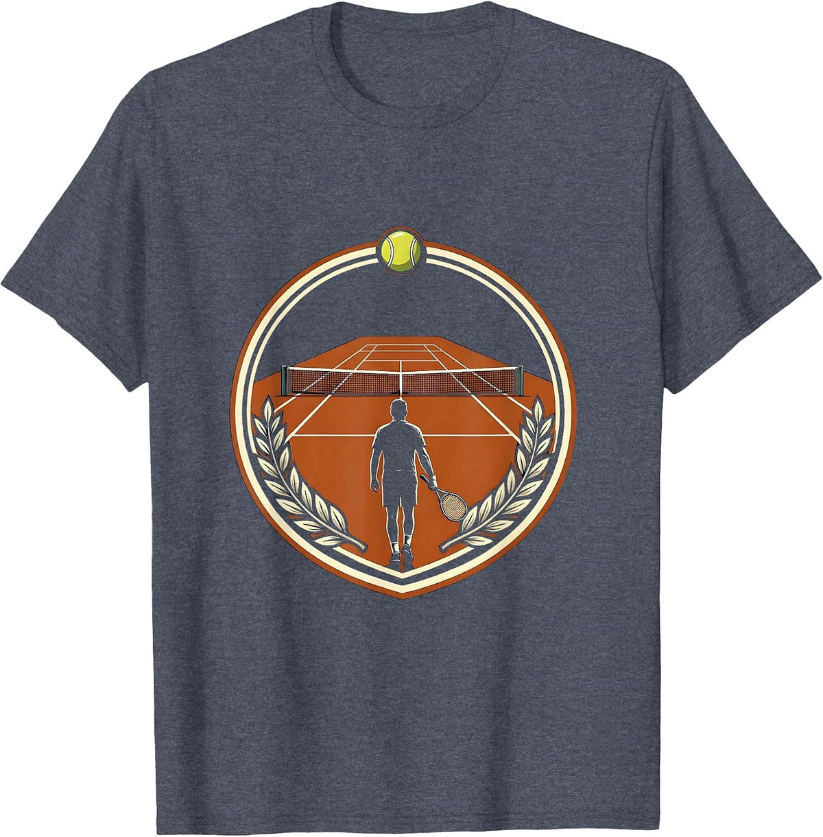 Clay Court Tennis Player Walking Onto Court T-Shirt - Heather Blue