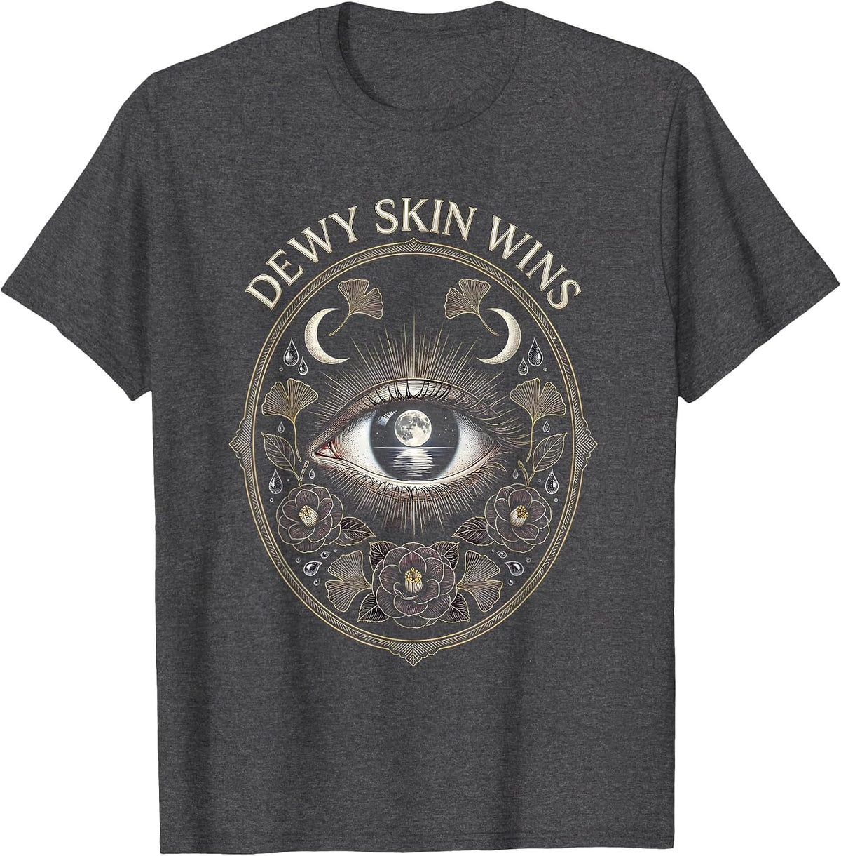 Men's Dewy Skin Wins K-Beauty Skincare Design T-Shirt - Dark Heather Grey