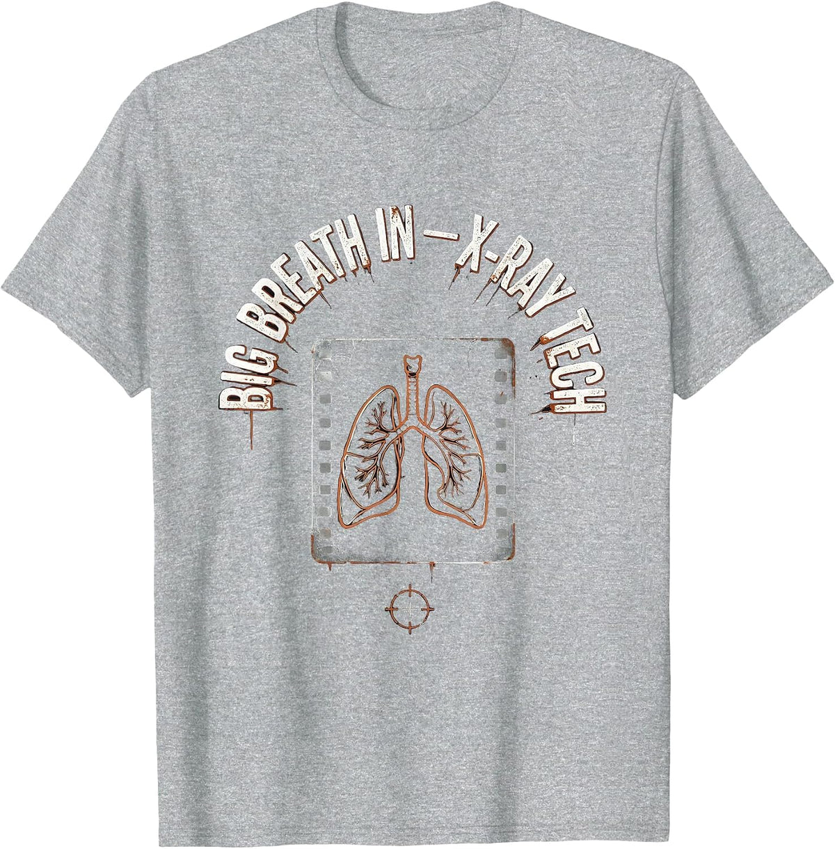 Men's Big Breath In — X-Ray Tech Distressed Radiology Technologist T-Shirt - Heather Grey