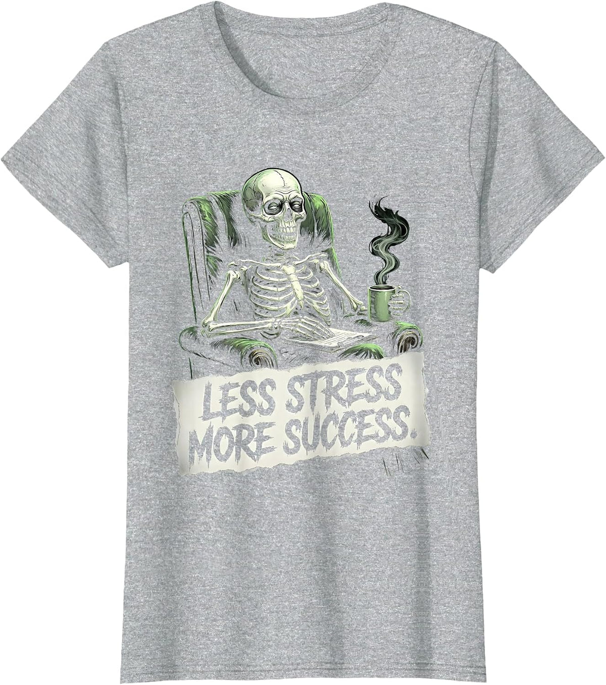 Less Stress More Success School Psychologist Design T-Shirt - Heather Grey