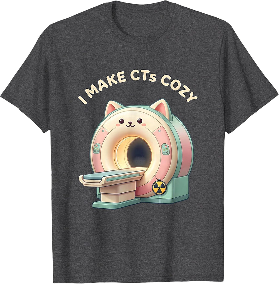 Men's I Make CTs Cozy Cute Kawaii Radiology Tech Rad Tech Gift T-Shirt - Dark Heather Grey