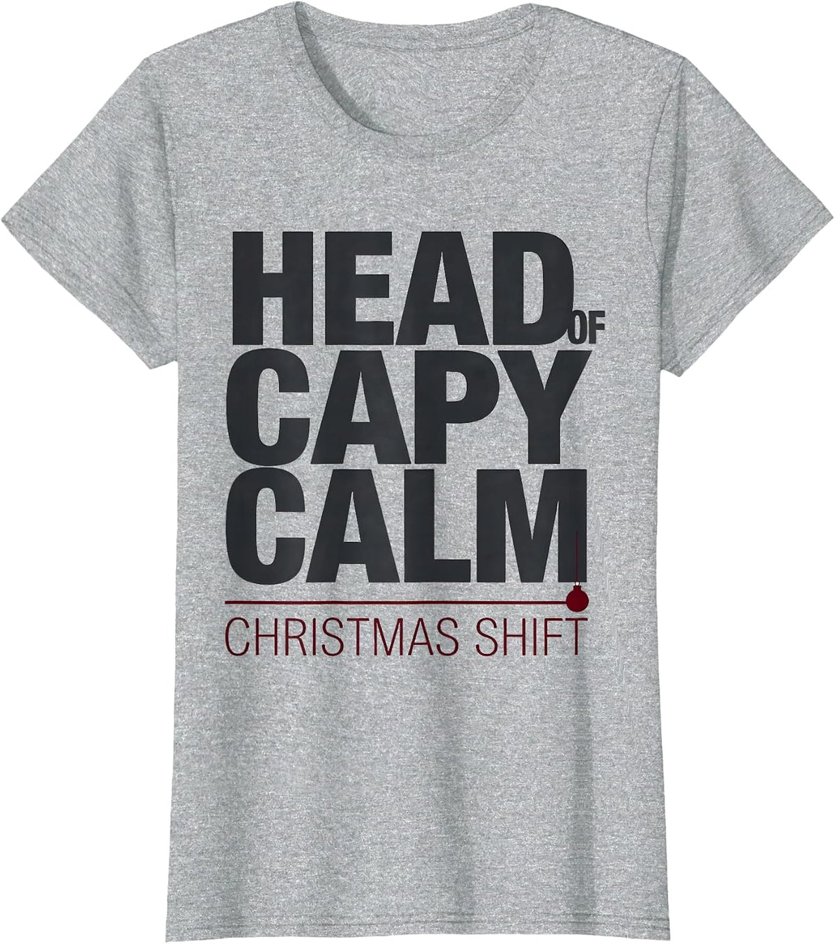 Head Of Capy Calm Christmas Shift Funny Capybara Family Xmas T-Shirt - Heather Grey
