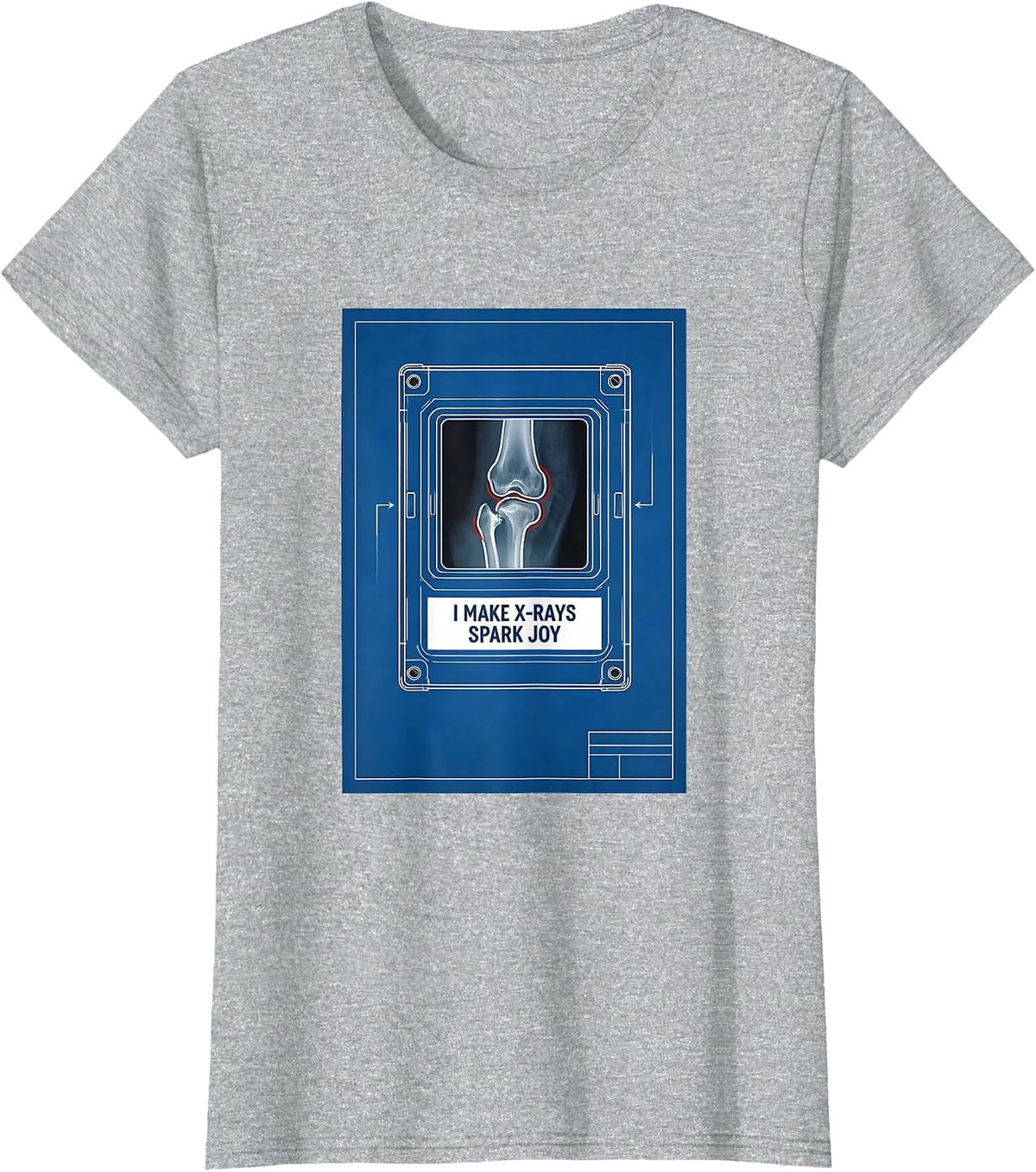 I Make X-Rays Spark Joy Funny Radiology Tech X-Ray T-Shirt - Heather Grey