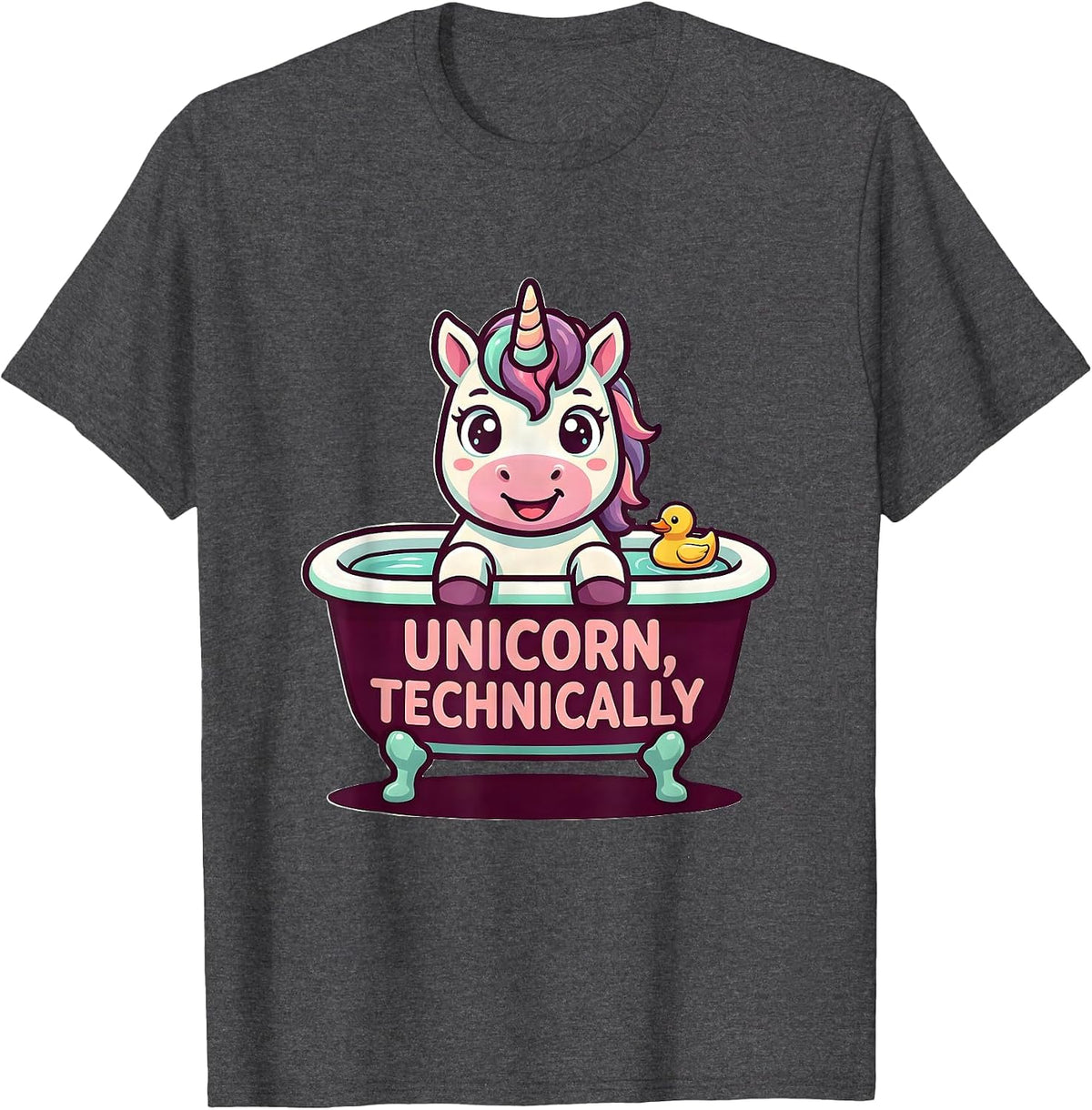 Unicorn, Technically Cute Kawaii Funny Unicorn Lover Gift T-Shirt - Dark Heather Grey