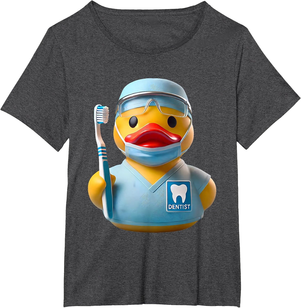 Dentist Rubber Duck Dentistry Ducky Duckie T-Shirt - Dark Heather Grey