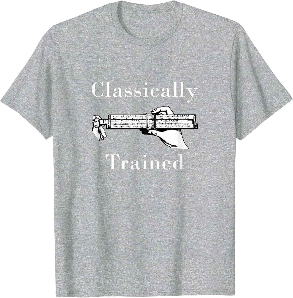 Vintage Slide Rule Classically Trained Student Instrument T-Shirt - Heather Grey