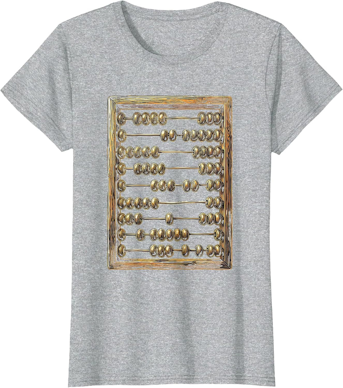 Women's Abacus Glowing Golden Beads Math Teacher Gift T-Shirt - Heather Grey