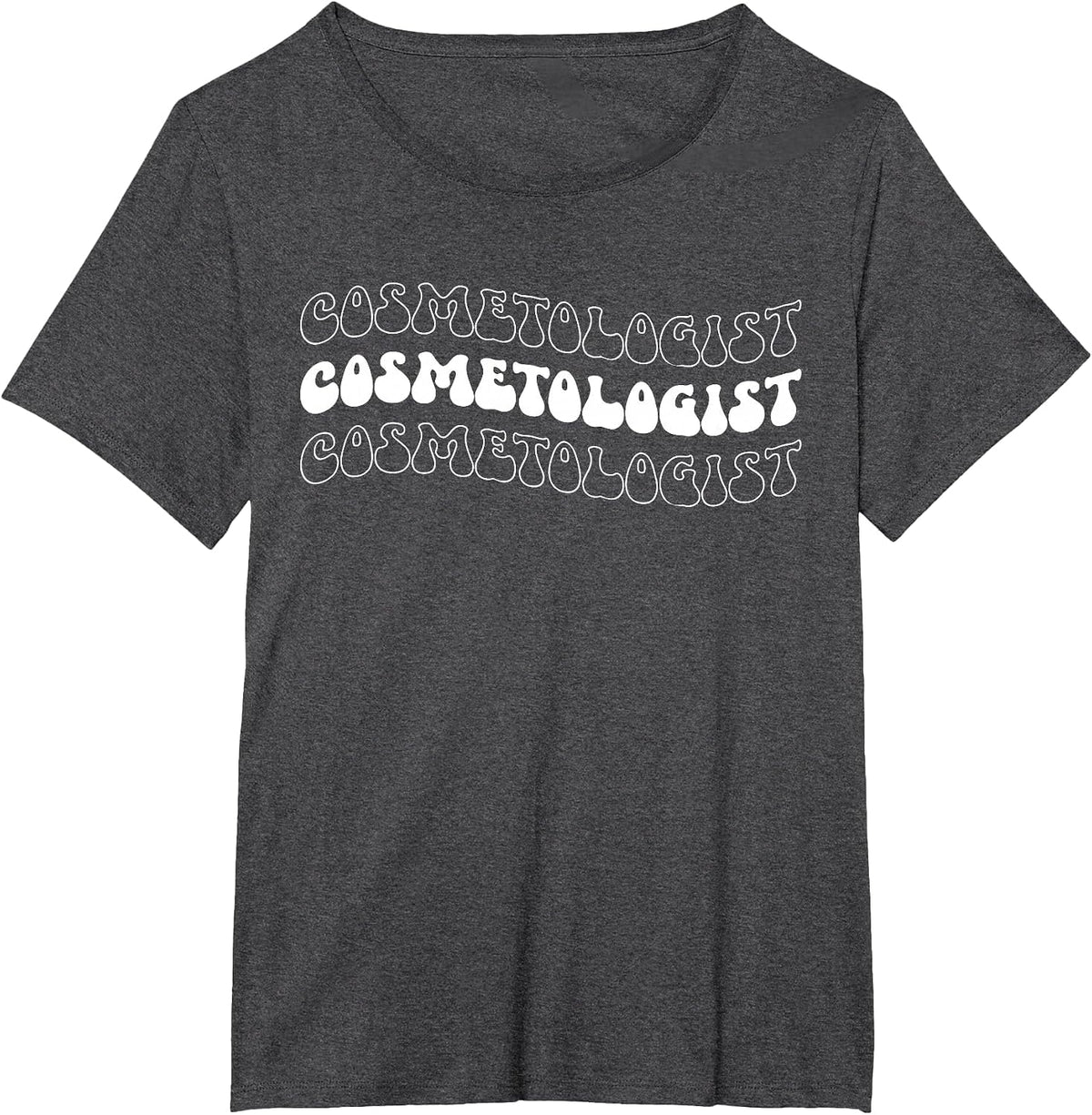 Groovy Cosmetologist Cosmetology Cosmetologists T-Shirt - Dark Heather Grey